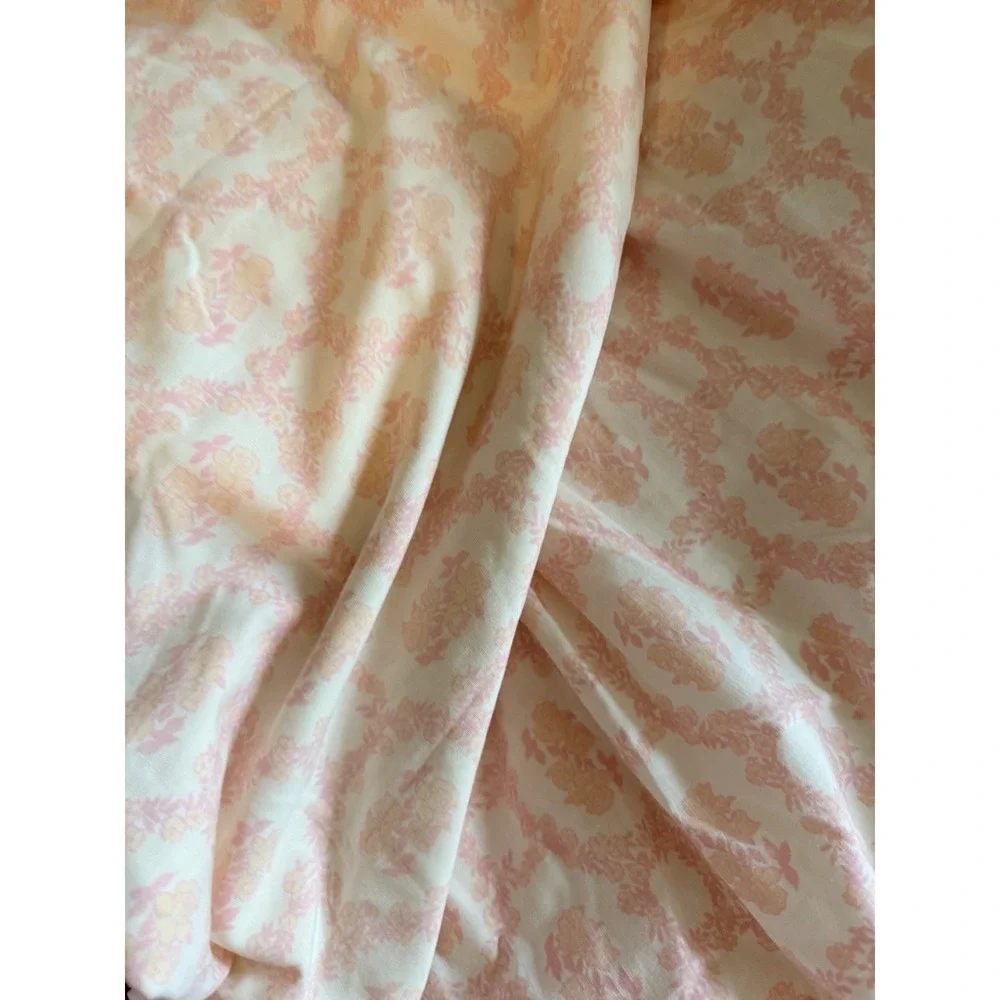 Vintage Pink Standard Floral Sheet Set Cannon Royal Family USA Featherlite